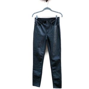 Free People Vegan Faux Leather Long and Lean High Rise Skinny Leg Pants